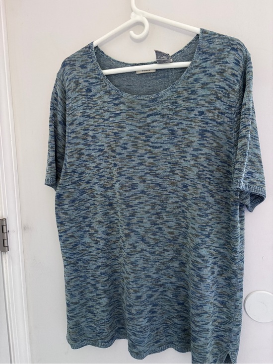 White Stag Sweaters - White Stag Lightweight Summer Blue Gray Knit Short Sleeve Sweater 18-20W